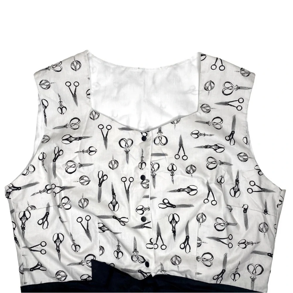 Hemet Stylist at Heart Scissor Top Pin-Up Novelty Print Sz 3x NWT - Picture 10 of 10